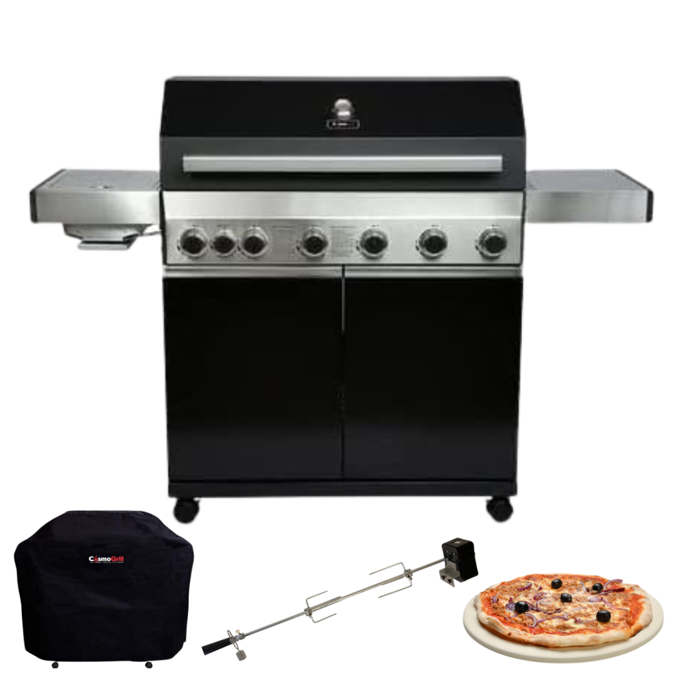 #Option_Premium Black 6+1 Gas BBQ Exclusive Bundle