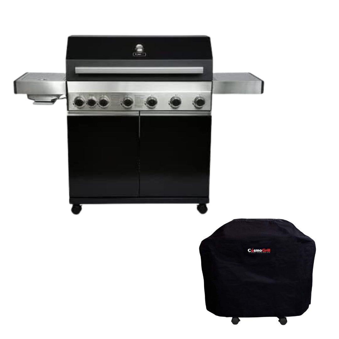 #Option_Premium Black 6+1 Gas BBQ and Cover