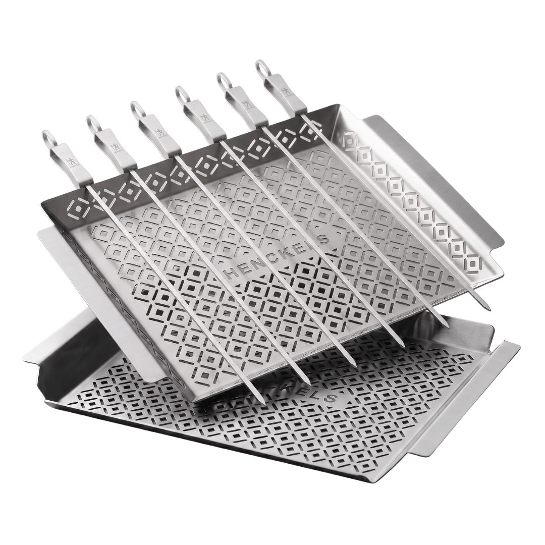 Stainless Steel BBQ Skewer Set with Grill Basket & Topper (HENCKELS)