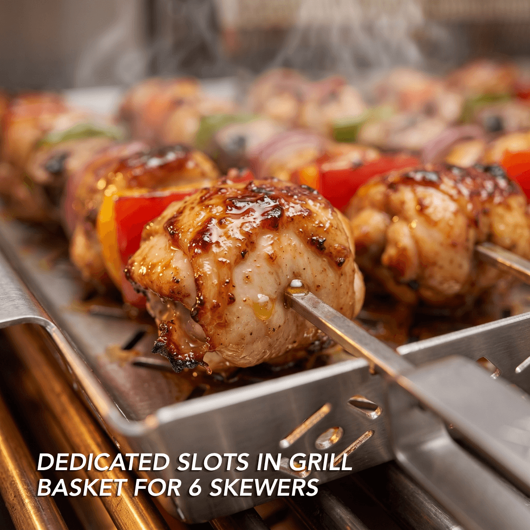 Stainless Steel BBQ Skewer Set with Grill Basket & Topper (HENCKELS)