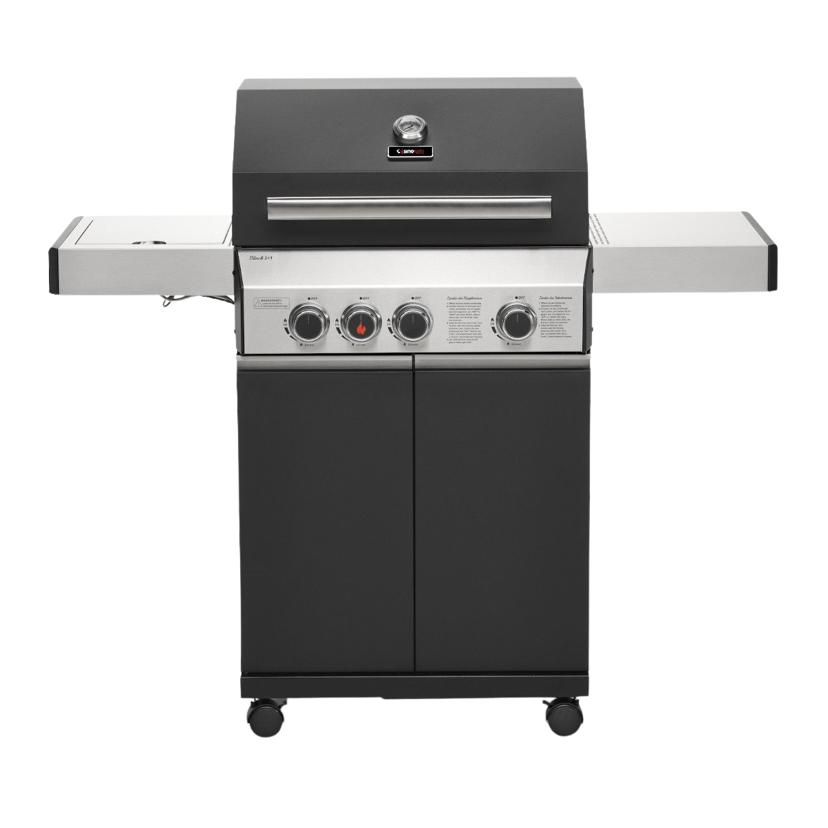 Premium Black 3+1 Gas Barbecue - CosmoGrill