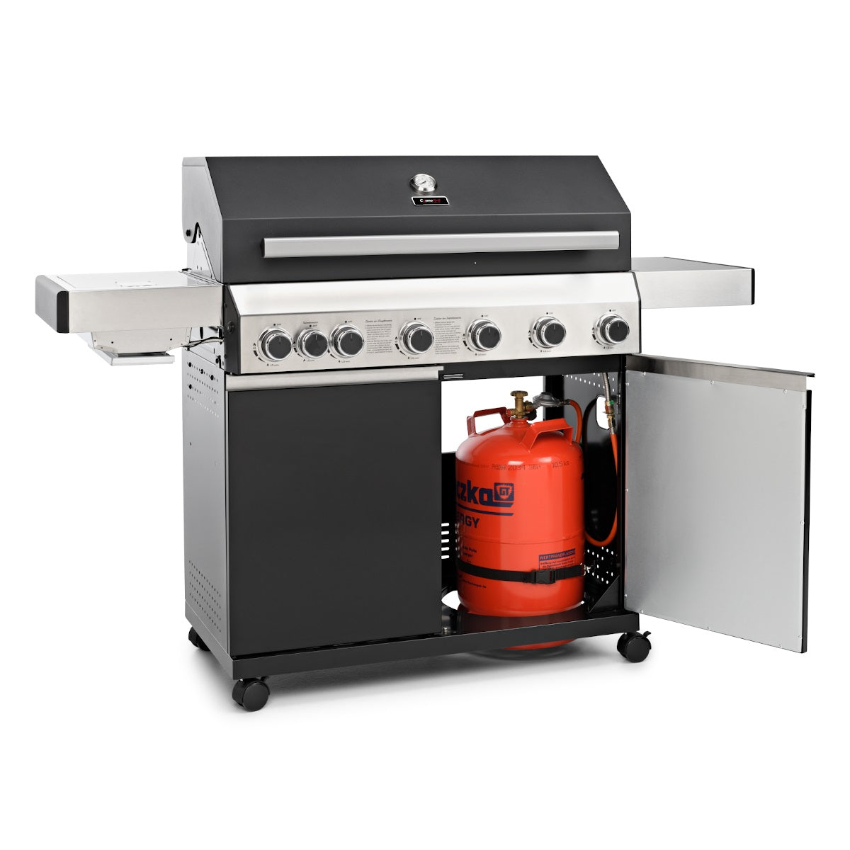 Premium Black 6+1 Gas Barbecue - CosmoGrill