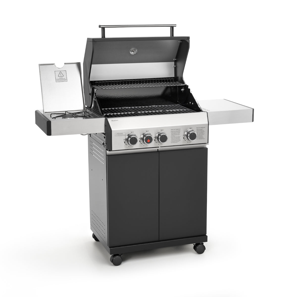 Premium Black 3+1 Gas Barbecue - CosmoGrill