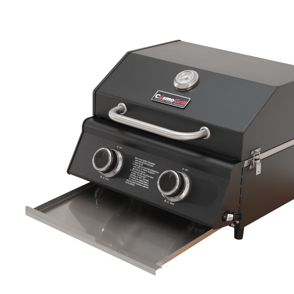 Compact Dark 2 Burner Gas Barbecue