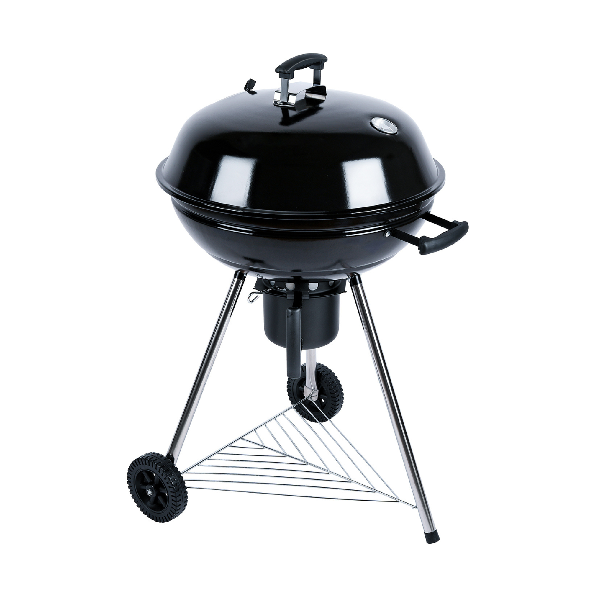 Black Kettle grill with wheels