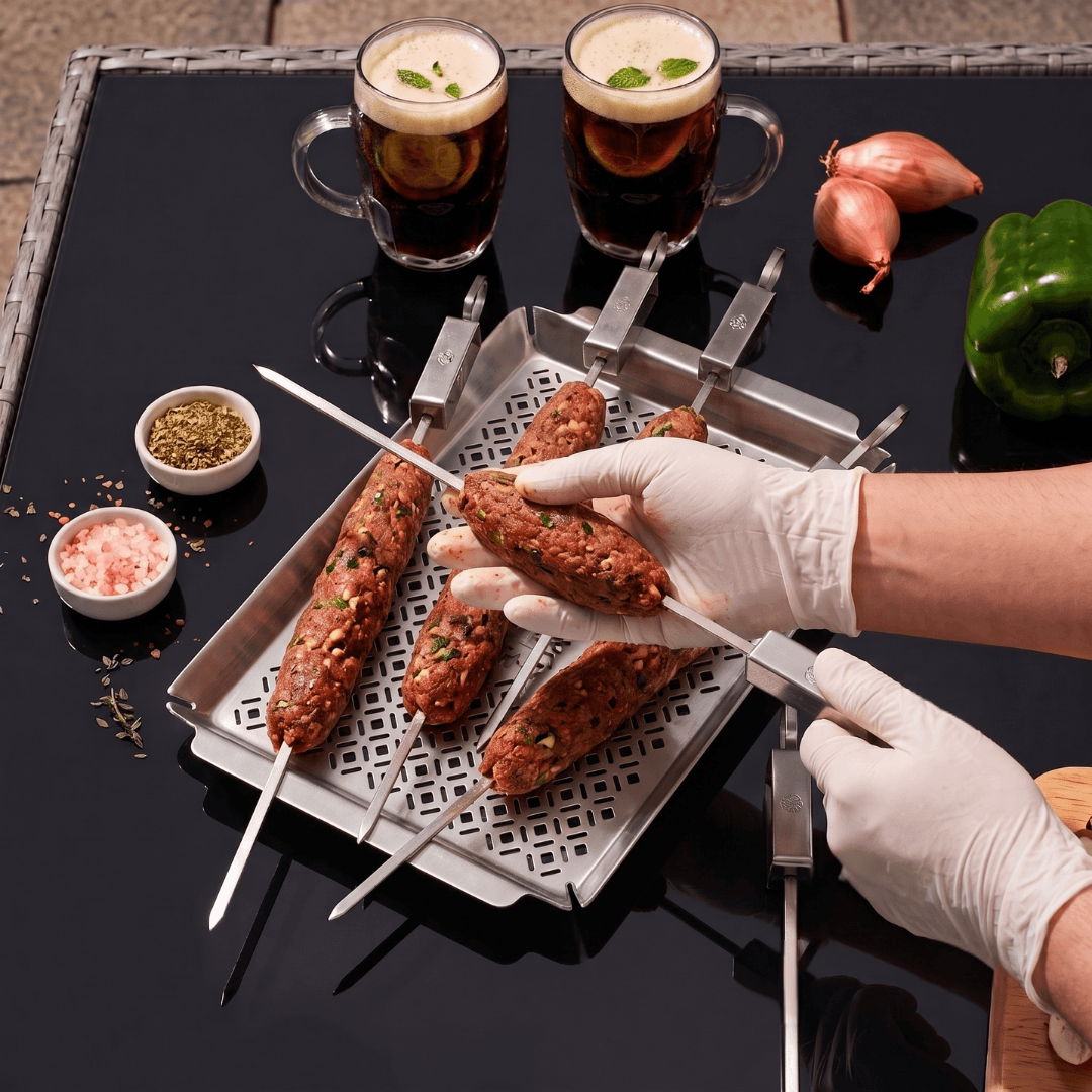 Stainless Steel BBQ Skewer Set with Grill Basket & Topper (HENCKELS)