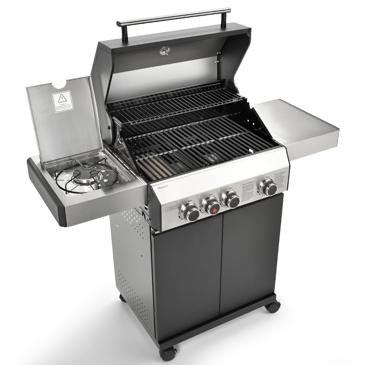 Premium Black 3+1 Gas Barbecue - CosmoGrill